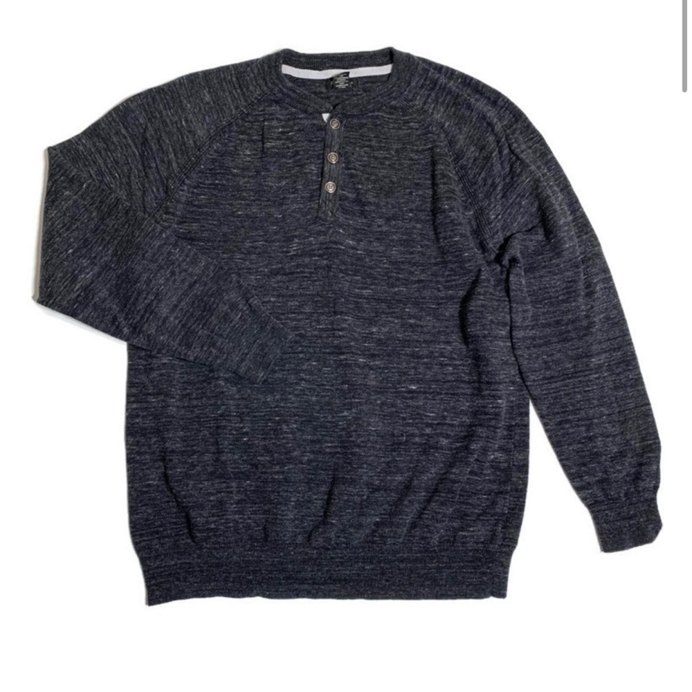 Porter & Ash Sweater Men's Dark Gray Crewneck‎ Cotton Sweater